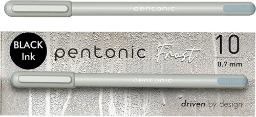 Miniatura 9 de Bolígrafos Pentonic, 15 unidades, barriles gris, azul y rosa, tinta negra, azul y roja, punta fina de 0.7 mm, escritura suave para tomar notas