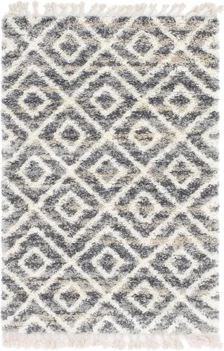 Miniatura 8 de Unique Loom Hygge Shag Collection - Alfombra de área de diamante (4 pies 1 pulgada x 6 pies 1 pulgada, rectangular, gris/beige)