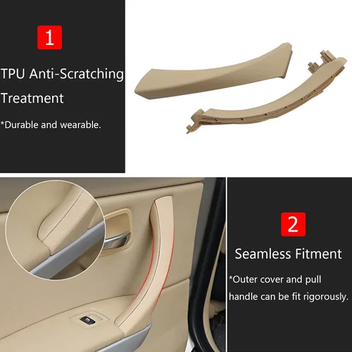 Miniatura 5 de Jaronx Kit de repuesto para manija de puerta BMW Serie 3 E90/E91, cubierta exterior del lado del pasajero+tirador de puerta para BMW 316 318 320 323