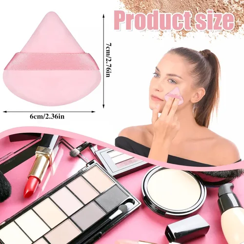 Miniatura 5 de Pimoys 15 piezas de polvo soplo cara triángulo maquillaje soplos para polvo suelto ajuste polvo base esponja belleza maquillaje herramienta