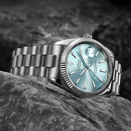 Miniatura 2 de CADISEN Reloj mecánico automático de acero inoxidable de lujo de marca impermeable de 328.1 ft para hombre de diseño H0mage