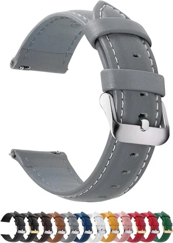 Miniatura 48 de Fullmosa Correa de reloj de piel de liberación rápida para hombres y mujeres, correas de repuesto de ancho 0.472 in, 0.551 in, 0.630 in, 0.709 in