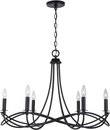 Miniatura 6 de Capital Lighting 431661MB Sonnet - Candelabro con marco de metal, 6 luces, 360 vatios totales, 22 pulgadas de alto x 30 pulgadas de ancho, negro mate