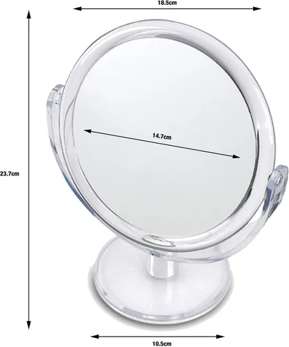 Miniatura 2 de Danielle Creations - Espejo de maquillaje de doble cara de 6.75 pulgadas con vidrio Ultra Vue, 12 magnficaciones, acrílico transparente