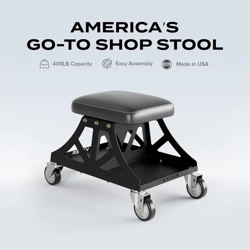 Miniatura 3 de Vyper Low Pro - Taburete de garaje con asiento extraíble para mecánicos, automoción, bricolaje, silla de taller con ruedas de capacidad de 400