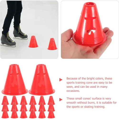 Miniatura 7 de ABOOFAN 20 conos pequeños de entrenamiento de agilidad para fútbol, fútbol, patinaje sobre ruedas, marcadores de plástico para taladros, carreras