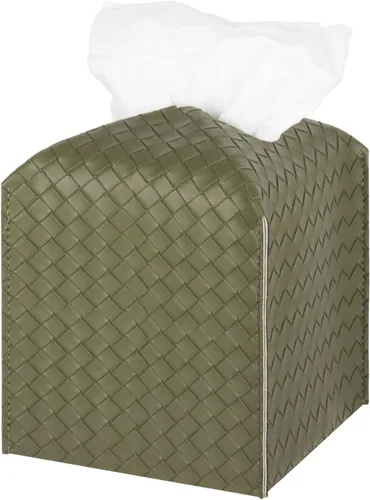 Miniatura 31 de Funda para caja de pañuelos de piel sintética, estuche cuadrado para pañuelos faciales, dispensador de papel facial para baño, encimera de tocador