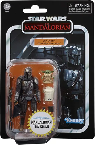 Star Wars The Vintage Collection Din Djarin (The Mandalorian) and The Child Toys, figuras de acción a escala de 3.7 in para niños a partir de 4 años