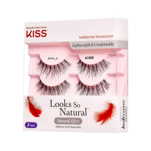 Miniatura 2 de KISS Looks So Natural - Pestañas postizas, ligeras y cómodas, tecnología de extremo ahusado, reutilizables, libres de crueldad, compatibles