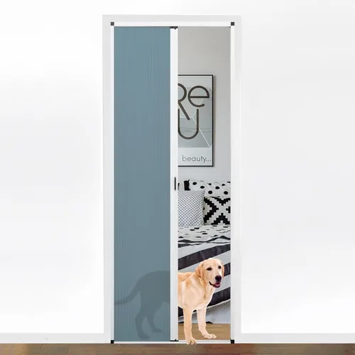 Miniatura 13 de MaKefeile Puerta celular plegable de acordeón sin perforaciones para puertas celulares, puertas correderas para dormitorios, pasillos, divisores