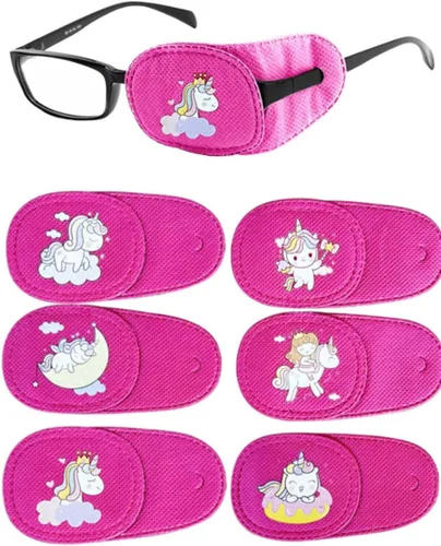 Parches para ojos para niños, 6 piezas de parche para ojos izquierdo para niñas, parche reutilizable para ojos perezosos, tratamiento de ambliopía,