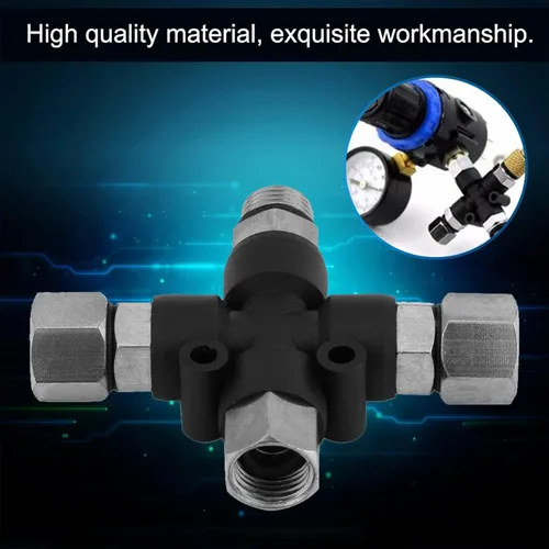 Miniatura 8 de Compresor de aerógrafo a adaptador de manguera de aerógrafo Conector divisor de 1/8 pulgadas BSP de 3 vías