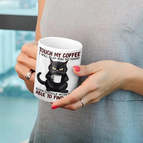 Miniatura 4 de Taza Grumpy Cat – Touch My Coffee I'll Slap You So Hard – Taza de cerámica divertida, sarcasmo divertido, regalo para cualquier ocasión para bebedor