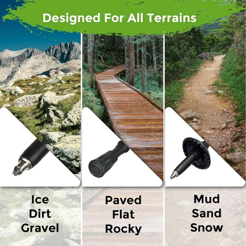 Miniatura 3 de ATUNAS Trekking Poles, 2-Pack Lightweight Aluminum Collapsible Hiking Sticks with EVA Grip and Quick Lock for Men and Women Marrón