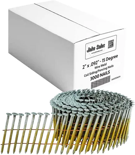 Miniatura 9 de 1-1/4 pulgadas x 0.120 pulgadas - 15 grados - Clavos de techo en espiral de soldadura de alambre - electro-galvanizado - Caja pequeña ~ 360 clavos