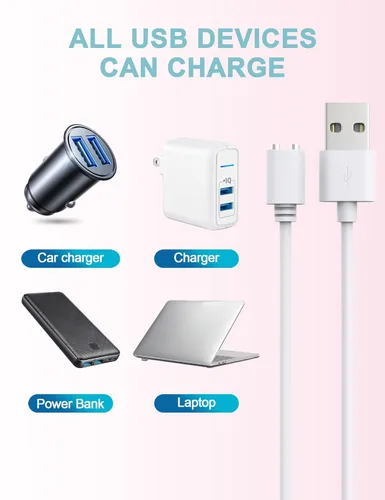 Miniatura 6 de Cable de carga de repuesto magnético USB DC de 2.6 pies - Blanco (0.197 in/0.2 pulgadas)