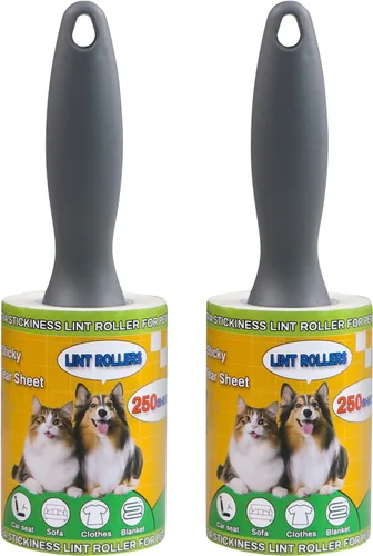Miniatura 9 de Rodillos de pelusa extra pegajosos para pelo de mascotas, 250 hojas, removedor de pelusa para eliminación de pelo de perros y gatos, pelo de Azul