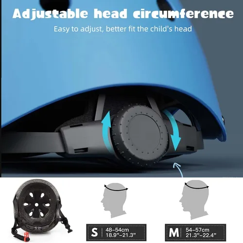 Miniatura 2 de Juego de casco de bicicleta ajustable para niños, chicos, chicas y adolescentes de 3 a 8 años de edad, incluye protectores de codo, rodilla