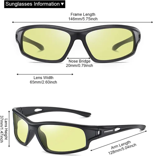 Miniatura 5 de YIMI Gafas de sol polarizadas fotocromáticas para conducción z87 para hombres y mujeres gafas de seguridad de día y noche Lente