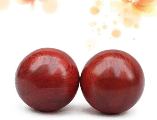 Miniatura 3 de Milisten Bolas de madera Baoding de madera, bolas de ejercicio de salud, bolas de masaje de salud china de madera, bola de artesanía de madera