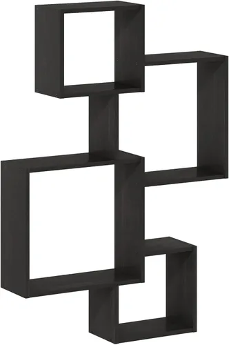 Miniatura 5 de Furinno Rossi - Estantería flotante de pared entrelazada, 4 unidades, color espresso