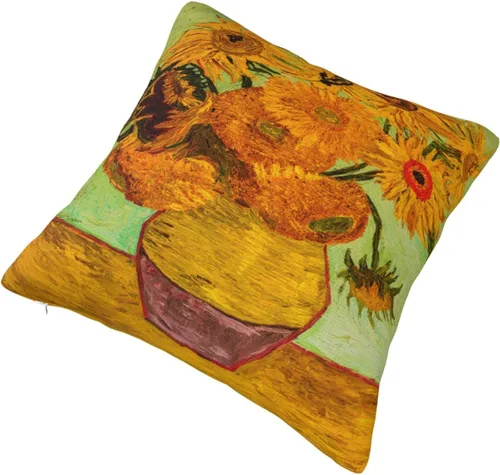Miniatura 3 de Fundas de almohada de Van Gogh con diseño de girasoles en jarrón de 18 x 18 pulgadas, funda de almohada para sofá, cama, decoración del hogar 13