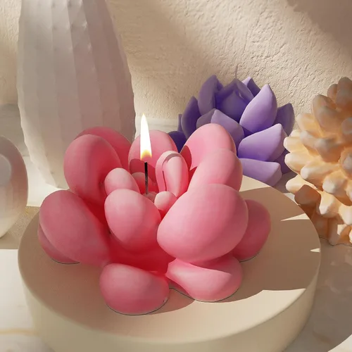 Miniatura 2 de Paquete de 8 moldes de silicona para suculentas de flores, moldes de silicona para decoración del hogar y fabricación de velas, molde en espiral