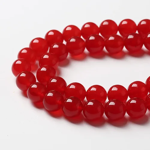 Miniatura 4 de 36 cuentas de calcedonia de jade rojo natural de 25/64 pulgadas (0.394 in), redondas sueltas, piedras preciosas energéticas curativas, para hacer
