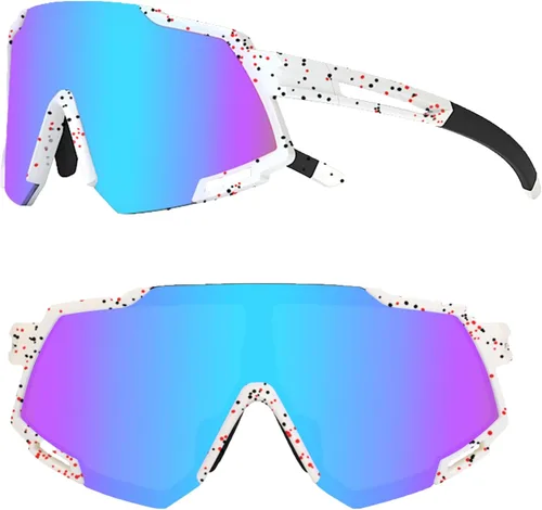 Miniatura 12 de Youth Viper Polarized Sunglasses for Kid Boys Girls Age 10-15 4 Interchangeable Lenses UV400 Glasses for Cycling Baseball rojo +blanco