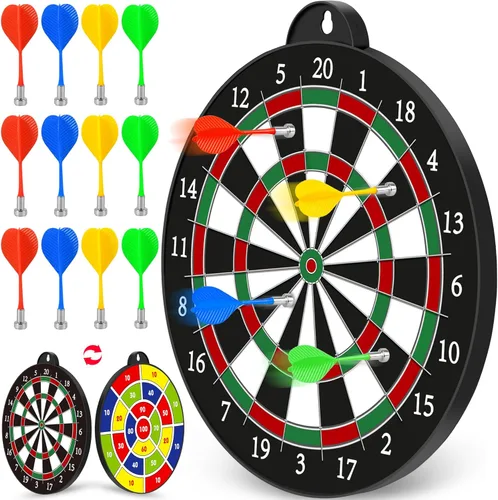 Miniatura 8 de Tablero magnético de dardos – 12 dardos magnéticos – Excelente juego de interior y juegos de fiesta – Regalos para niños de 5, 6, 7, 8, 9, 10, 11