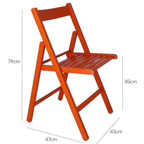 Miniatura 2 de 19018 Silla plegable baja madera naranja 16.9 x 18.1 x 31.1 in
