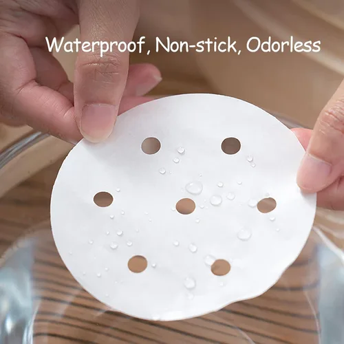 Miniatura 4 de 400 piezas de pequeños liners para vaporera de bambú, papel antiadherente mini para bollos al vapor y dumplings (10 cm)
