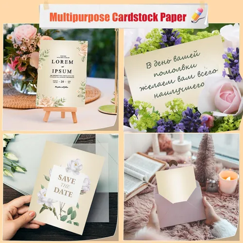 Miniatura 6 de 300 hojas de cartulina brillante de 8.5 x 11 pulgadas, papel de impresora de doble cara de 92 libras, papel perlado para invitaciones, certificados