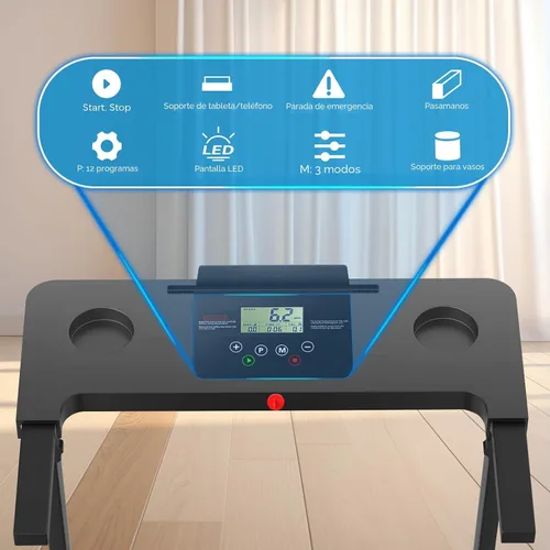 Miniatura 2 de AoraPulse - Caminadora plegable portátil para el hogar, pequeña caminadora para oficina en casa con capacidad de 300 libras, caminadora eléctrica