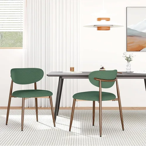 Miniatura 12 de MALOL Juego de 2 sillas de comedor, sillas de cocina con respaldo curvado con patas de metal y almohadillas antideslizantes, silla de comedor
