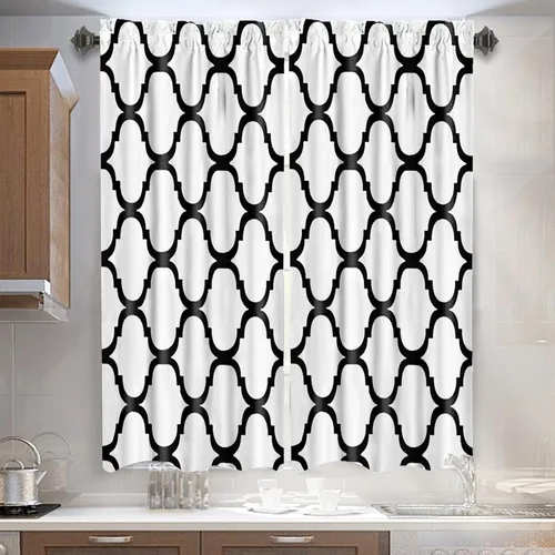 Miniatura 24 de Melodieux - Cortinas de bolsillo de moda marroquí para cocina, cafetería o baño, pequeñas ventanas