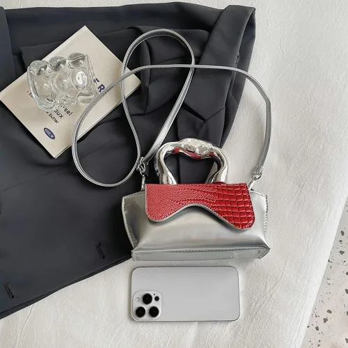 Miniatura 8 de Bolso pequeño de color plateado, bolsos cruzados, bolsos de noche Y2K, bolso de mano para mujer, bolsos de hombro, bolsa de mano para mujer 2023