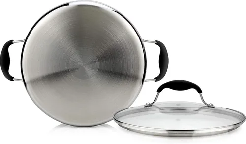 Miniatura 8 de AVACRAFT Horno Holandés de Acero Inoxidable Tri-Ply 18/10, Sartén de Chef con Tapa de Vidrio, Compatible con Inducción, Olla Multiusos para Caldo, 5