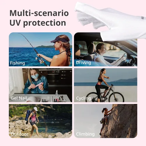 Miniatura 6 de Guantes UV AIRSEE para lámpara de uñas, guantes profesionales de protección UV UPF50+ para manicuras y arte de uñas, guantes sin dedos que protegen