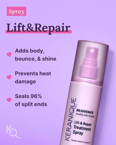 Miniatura 5 de Keranique Juego de champú y acondicionador tratado con color con spray para engrosar el cabello, juego de refuerzo de color enriquecido