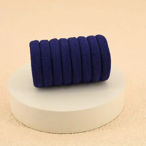 Miniatura 4 de Paquete de 100 ligas para el cabello sin costuras para mujeres y niñas, soportes para cola de caballo para cabello grueso (azul marino)