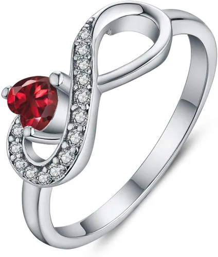 Miniatura 6 de Anillo Jo Wisdomo de compromiso. de plata esterlina, con corazón e infinito, anillo de amistad, para ella