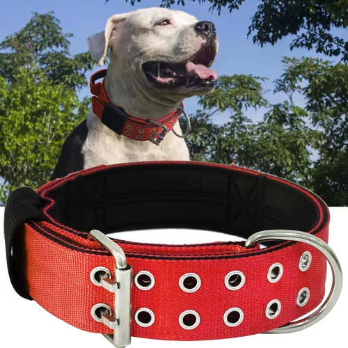 Miniatura 11 de Collar de perro grande resistente – 2 pulgadas de ancho con asa para perros de razas extra grandes, collar táctico de nailon a prueba de mordidas