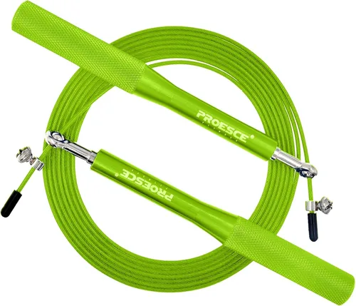 Cuerda de saltar de alta velocidad, rodamiento doble giratorio de 360°, ajustable, mango de aluminio antideslizante, cuerda de saltar para fitness,