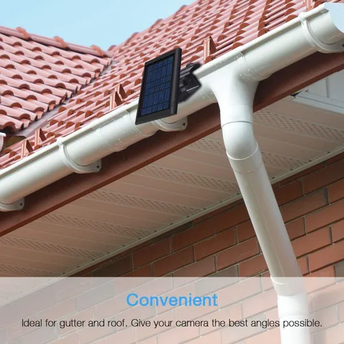 Miniatura 3 de Soporte de canalón para panel solar de anillo, soporte de panel solar OkeMeeo compatible con panel solar Arlo, Eufy, Reolink para una máxima negro