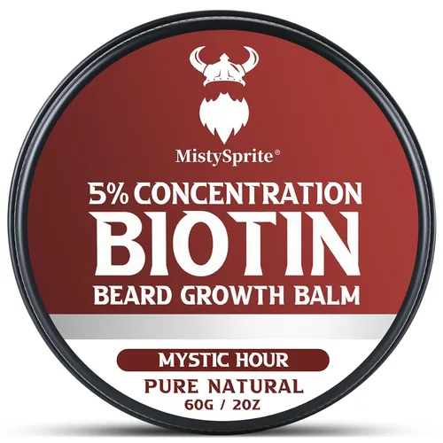 Miniatura 11 de Bálsamo para barba, bálsamo de biotina para barba de concentración 2X para hombres (2 onzas), aceite natural para barba con aceite de ricino, aceite