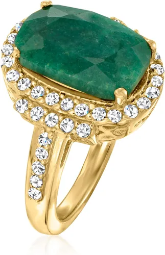 Miniatura 3 de Ross-Simons Anillo de esmeralda de 7.50 quilates con diamantes de .69 qt. t. w en oro de 18 quilates sobre plata esterlina