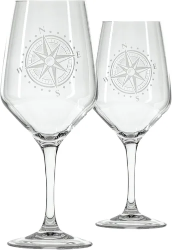 Miniatura 10 de Rolf Glass Compass Star - Vaso de vino sin tallo, vasos sin tallo de 15.75 onzas, juego de 4, cristalería con temática náutica, elegante vaso