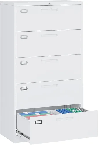 Miniatura 8 de Yizosh Archivador de 2 cajones con cerradura, gabinete de almacenamiento de archivos de oficina con bloqueo de metal con cajones, organizador