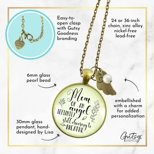 Miniatura 35 de Gutsy Goodness Miscarriage Necklace Comforting Sentimental Handmade Jewelry For Mom - Pendant, Message Card, Keepsake Gift Box